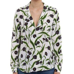 Floral Print Button-Up Blouse